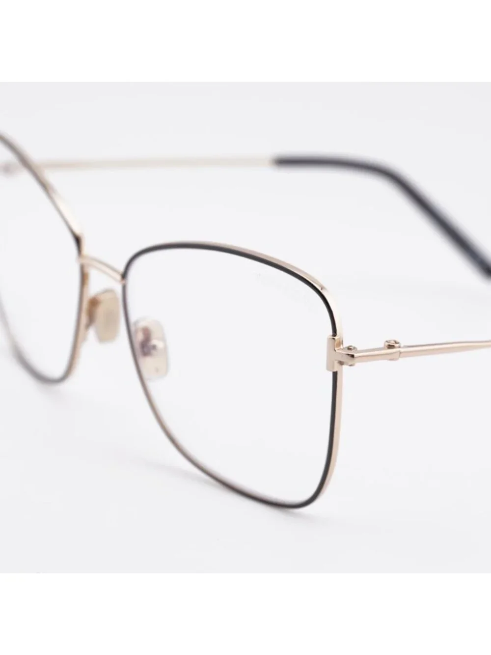 Tom Ford FT5906-B 001 Eyeglasses Black 55mm Butterfly Frame, Blue Light Block